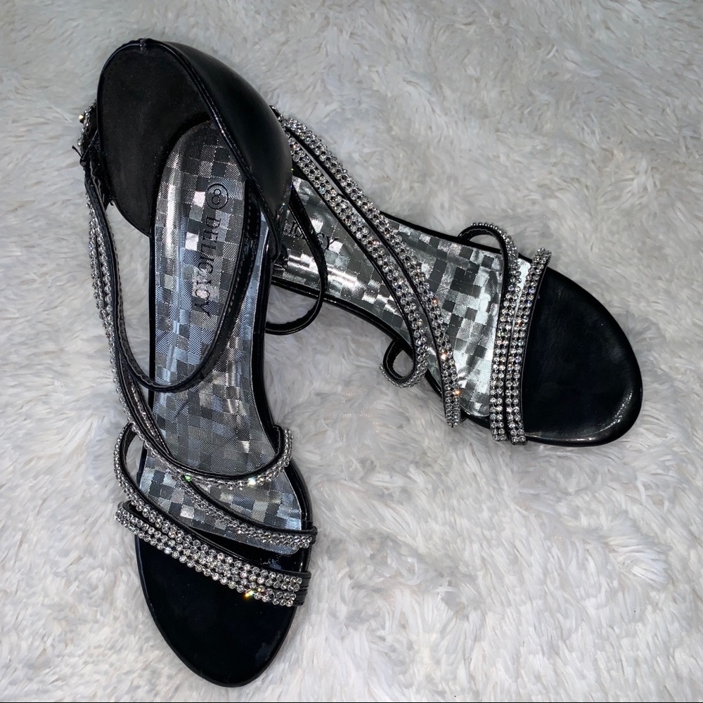 Black Heels with rhinestones